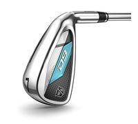 Wilson Staff Juego de hierros de golf, D9, Para mujer, 7-PW, SW, L-Flex, Para diestros, Varilla de grafito, 5 piezas, Plateado/Azul, WGR200012