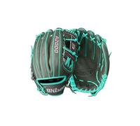 Wilson Summer 2025 A2000 1975 - Guante de béisbol de infield de 11.75 pulgadas, lanzamiento de mano derecha, carbón/espuma de mar/rojo