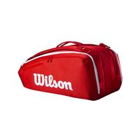 Wilson Bolsa para raquetas Super Tour 2025 – Rojo/Blanco, hasta 15 raquetas
