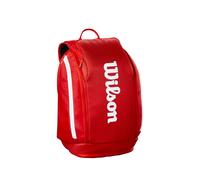 Wilson Mochila de tenis Super Tour Red 2025 – Capacidad para hasta 2 raquetas – Rojo/Blanco