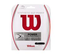 Wilson Synthetic Gut - Cordaje para Raquetas, Color Negro, Talla 17G