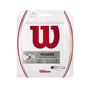 Wilson Synthetic Gut Power - Juego de cuerdas de tenis de 40 pies, color blanco, 17