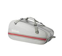 Wilson Bolsa para Raquetas de Tenis Team 2025, Color Avena/Rojo, con Capacidad para hasta 6 Raquetas, Avena/Rojo, Holds up to 6 Rackets