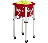 Wilson Wilson Portable Tennis Ball Teaching Basket Cart (150 Ball Capacity), red