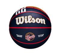 WILSON WNBA Caitlin Clark Fever Rising Balón de baloncesto, azul marino/rojo, tamaño 6-28.5 pulgadas