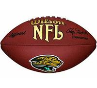 Wilson WTF1748XBJX Balón de Fútbol Americano, NFL Team Logo - Jaguars, Tamaño Oficial, Logo de Los Jaguars de Jacksonville, Uso Recreativo o Coleccionismo, PVC, Marrón