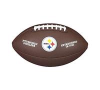 Wilson WTF1748XBPT Balón de Fútbol Americano, NFL Team Logo - Steelers, Tamaño Oficial, Logo de los Steelers de Pittsburgh, Uso Recreativo o Coleccionismo, PVC, Marrón, Talla Única