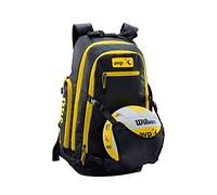 Wilson WTH121190 Mochila para Voleibol Playa AVP Bolsillo para Bebidas frías con sujeción para la Pelota, Unisex-Adult, Negro/Amarillo, Uni