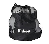 Wilson WTH1816 Bolsa Universal para balones Apto para Cualquier Deporte Abertura con cordón de Cierre, Unisex-Adult, Negro, Uni