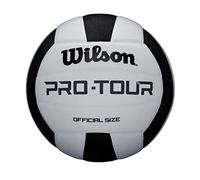 Wilson WTH20119XB Pelota de Voleibol Pro Tour Cuero sintético Interior, Unisex-Adult, Negro/Blanco, Tamaño Oficial