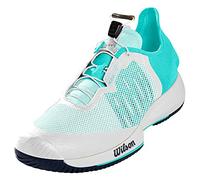 Wilson Zapatillas de deporte para mujer, KAOS RAPIDE W, Blanco/Turquesa/Gris, 39 1/3, Para todas las superficies, todo tipo de jugadores, WRS327500E060