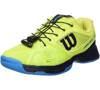 Wilson Zapatillas de deporte para niños/jóvenes, RUSH PRO JR QL, Verde/Azul/Azul, 35 1/3, Para todas las superficies, Todo tipo de jugadores, WRS327870E030