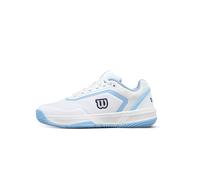 Wilson - Zapatillas de Padel Courtglide para Mujer, Blazer Blanco/Azul Airy/Azul Marino, 10