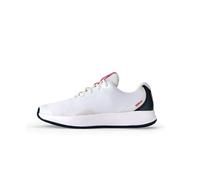 Wilson Zapatillas de Tenis Intrigue Lite para Mujer, Diseño Enfocado en la Mujer, Proporciona Comodidad Dinámica y Juego Adaptable en la Cancha, Color: Blanco/Azul Marino/Dubarry, Talla: 9