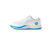 Wilson Zapatillas de Tenis para Hombre Rush Pro Ace, Proporcionan un Ajuste Seguro y Soporte Dinámico, con Estabilidad Mejorada y Tracción Superior, Color: Blanco/Azul Atómico, Talla: 13.5