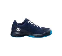 Wilson Zapatillas de Tenis Rush Pro Junior L, para Juego Cómodo y Amortiguación Dinámica, Resistentes a la Abrasión, Color: Azul Marino/Blanco/Azul Atómico, Talla: 10.5K