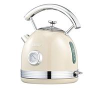 Wiltal Hervidor eléctrico de acero inoxidable, estilo retro, 2200 W, 1,8 litros, ideal para té, café, comida para bebés, sin BPA
