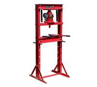 Wiltec 20T Prensa hidráulica de taller prensa de bastidor 680 x 600 x 1500 mm de acero con manómetro, cilindro de pistón prensa de cojinetes para reparar, alinear, prensar, estampar, moldear