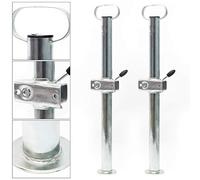 WilTec 2X Pata Apoyo para Remolque Soporte Tubo Acero Ø 48 mm 700mm con Abrazadera Accesorios de remolques