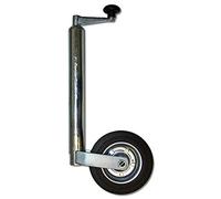 WilTec 362kg - Rueda Jockey Delantera Apoyo Soporte Goma Maciza Diametro 48mm Remolque Coche Caravan