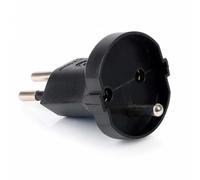Wiltec Adaptador Schuko/CH 250 V/ 16 A Negro hasta 4000 W de Potencia Adaptador de Caja de Enchufe Suiza para Cajas de Enchufe suizas