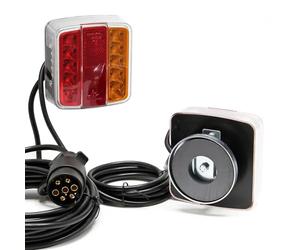 WilTec Alumbrado trasero LED magnético para remolque 7-pol 12V E11 Iluminación trasera Accesorios automóvil
