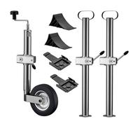 WilTec Apoyo para remolques y caravanas Set 10 Unidades Rueda de Apoyo con Abrazadera 362kg Accesorios