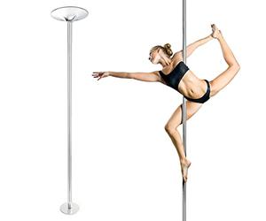 WilTec Barra de Baile Profesional Pole Dance Ø45mm Altura Ajustable 2,31-2,74 m Acero sin taladrar