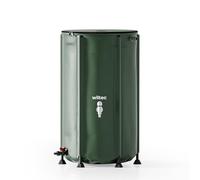 Wiltec Barril de Lluvia Plegable 250 litros de PVC Tanque para Agua de Lluvia Flexible con Grifo y Tapa, depósito ecológico, colector Agua para riego de Jardines y Almacenamiento de Agua de Lluvia