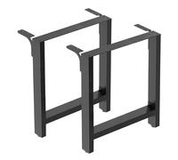 WilTec Bastidores para Mesa 70x72 cm Recubrimiento Polvo Negro Caballetes para Tablero Patas de Mesa Bricol