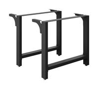 WilTec Bastidores para Mesa 90x72 cm Recubrimiento Polvo Negro Caballetes para Tablero Patas Mesa Bricolaje