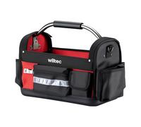 Wiltec Bolsa de herramientas plegable 40 x 20 x 28 cm hasta 30 kg, bolso de herramientas 29 compartimentos, cartera de trabajo con bandolera, bolsa de transporte portaherramientas resistente al agua