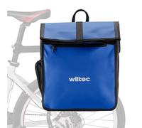 WilTec Bolsa para Bicicleta 22 L Azul Impermeable Material PVC y poliéster con Correa Ajustable Uso como Bandolera Ideal para portabultos Traseros Ciclismo Compras excursiones y Transporte Diario