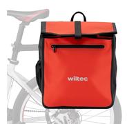 WilTec Bolsa para Bicicleta 22 L roja Impermeable Material PVC y poliéster con Correa Ajustable Uso como Bandolera Ideal para portabultos Traseros Ciclismo Compras excursiones y Transporte Diario