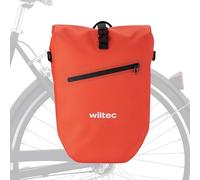 WilTec Bolsa para Bicicleta 28 L roja Multifuncional Resistente al Agua Multifuncional con Elementos reflectores de fácil instalación en portabultos Trasero de Bicicletas Tradicionales o eléctricas