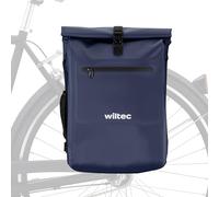WilTec Bolsa para Bicicleta 3 en 1 de 25 L Azul Resistente al Agua con Compartimento para portátil Multifuncional de fácil instalación en portabultos Trasero de Bicicletas Tradicionales o eléctricas