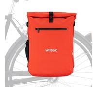 WilTec Bolsa para Bicicleta 3 en 1 de 25 L roja Resistente al Agua con Compartimento para portátil Multifuncional de fácil instalación en portabultos Trasero de Bicicletas Tradicionales o eléctricas