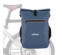WilTec Bolsa versátil para Bicicletas 20 L Azul Resistente a la Lluvia con Compartimento para portátil fácil instalación en portabultos Ideal para Ciclistas urbanos y excursiones