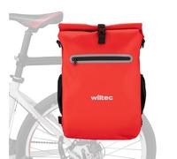 WilTec Bolsa versátil para Bicicletas 20 L roja Resistente a la Lluvia con Compartimento para portátil fácil instalación en portabultos Ideal para Ciclistas urbanos y excursiones