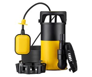 Wiltec Bomba de agua 3 en 1 aspiración plana 750W, caudal 14000 l/h, altura 8 m, para agua limpia y sucia