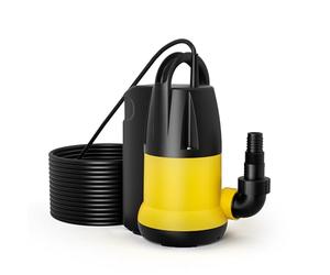 Wiltec Bomba de aguas residuales caudal 6000 l/h, sumergible 250W, altura de 5,5m, transporta partículas hasta Ø5 mm sin atascarse