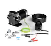 Wiltec Bomba de trasvase gasolina y diésel 12 V, 75 W caudal 14 l/min portátil cable con clips de batería altura máx. 6 m aspiración máx. 1,5 m autocebante ideal para trasvase desde barriles