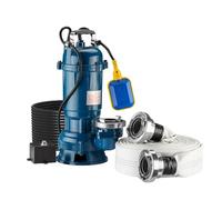 Wiltec Bomba sumergible aguas residuales 550W 16.200l/h Manguera 20m Bomba construcción Achicar agua Drenar