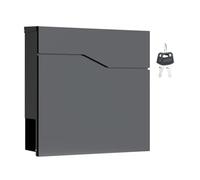 Wiltec Buzón de diseño V19 Antracita 370 x 102 x 370 mm, de Pared con Cerradura y Hueco para el periódico, de Acero con Recubrimiento en Polvo