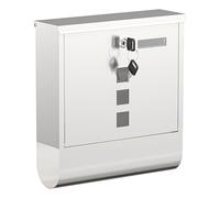 Wiltec Buzón de Pared en Acero Inoxidable con Hueco para periódico Placa de identificación mirillas Cerradura y Dos Llaves