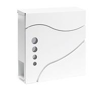 Wiltec Buzón de Pared V31 Blanco 370 x 105 x 370 mm, buzón de Pared con Cerradura, Mirilla y Compartimento de periódico, buzón de Acero con Recubrimiento en Polvo