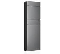 Wiltec Buzón de pie Antracita con Compartimento para periódico 395 x 142 x 1150 mm de Acero, buzón de Correo Apartado de Correos con Espacio para el Diario y 2 Llaves