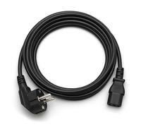 Wiltec Cable de alimentación H03VV-F 3.0 x 0,75mm² 4 m de Longitud Cable de Red para Enchufe IEC con Contacto de Puesta a Tierra acodado Apto para PC, Monitor, proyector y Consola, para Interiores