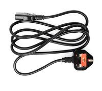 Wiltec Cable de alimentación para Reino Unido H03VV-F 3.0 x 0,75mm² 1,4 m de Largo Cable de Red para Enchufe IEC Contacto a Tierra acodado Apto para PC, Monitor, proyector y Consola, para Interiores