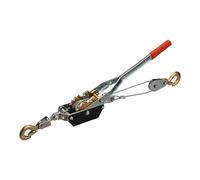 Wiltec Cabrestante manual con cable metálico de 1,8 m hasta 1000 kg, polea con 2 ganchos, polipasto con gancho de seguridad para carga